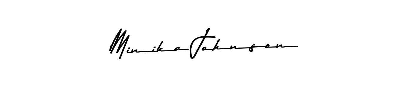 Design your own signature with our free online signature maker. With this signature software, you can create a handwritten (Asem Kandis PERSONAL USE) signature for name Minika Johnson. Minika Johnson signature style 9 images and pictures png
