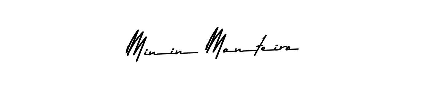 Create a beautiful signature design for name Minin Monteiro. With this signature (Asem Kandis PERSONAL USE) fonts, you can make a handwritten signature for free. Minin Monteiro signature style 9 images and pictures png