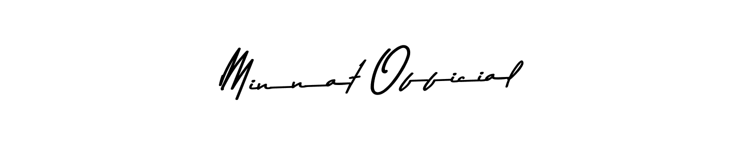 Create a beautiful signature design for name Minnat Official. With this signature (Asem Kandis PERSONAL USE) fonts, you can make a handwritten signature for free. Minnat Official signature style 9 images and pictures png