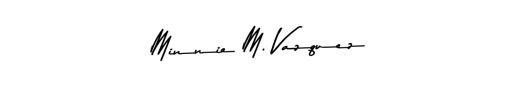 if you are searching for the best signature style for your name Minnie M. Vazquez. so please give up your signature search. here we have designed multiple signature styles  using Asem Kandis PERSONAL USE. Minnie M. Vazquez signature style 9 images and pictures png