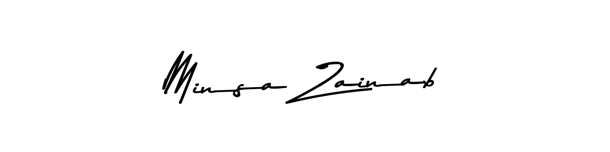 Use a signature maker to create a handwritten signature online. With this signature software, you can design (Asem Kandis PERSONAL USE) your own signature for name Minsa Zainab. Minsa Zainab signature style 9 images and pictures png