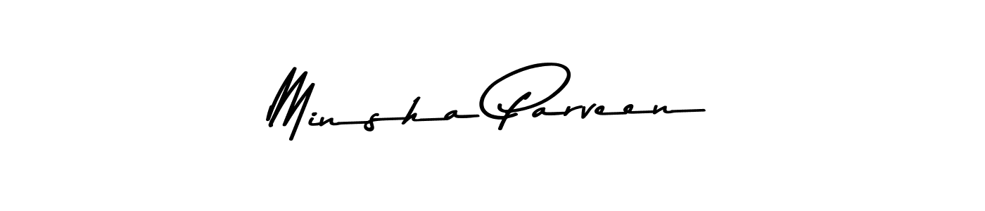 Design your own signature with our free online signature maker. With this signature software, you can create a handwritten (Asem Kandis PERSONAL USE) signature for name Minsha Parveen. Minsha Parveen signature style 9 images and pictures png