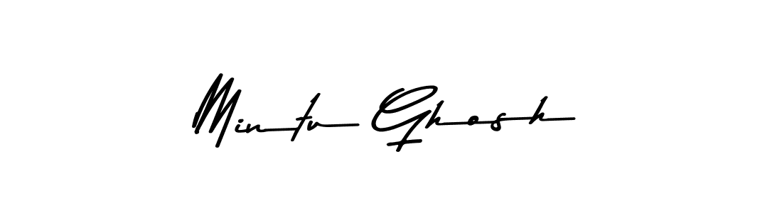 Create a beautiful signature design for name Mintu Ghosh. With this signature (Asem Kandis PERSONAL USE) fonts, you can make a handwritten signature for free. Mintu Ghosh signature style 9 images and pictures png