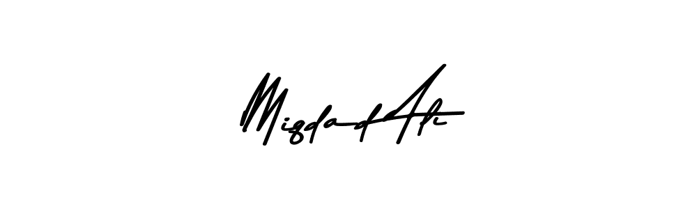 How to make Miqdad Ali signature? Asem Kandis PERSONAL USE is a professional autograph style. Create handwritten signature for Miqdad Ali name. Miqdad Ali signature style 9 images and pictures png