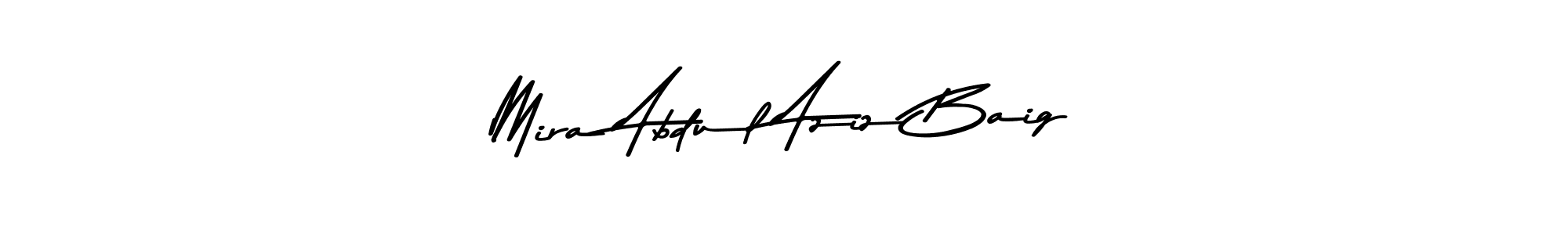 The best way (Asem Kandis PERSONAL USE) to make a short signature is to pick only two or three words in your name. The name Mira Abdul Aziz Baig include a total of six letters. For converting this name. Mira Abdul Aziz Baig signature style 9 images and pictures png