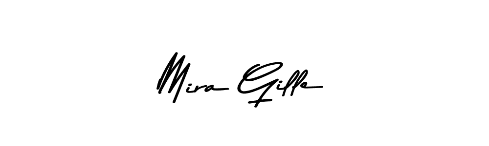 How to make Mira Gille name signature. Use Asem Kandis PERSONAL USE style for creating short signs online. This is the latest handwritten sign. Mira Gille signature style 9 images and pictures png