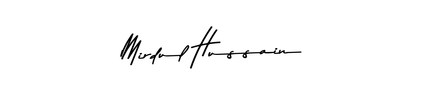 Make a beautiful signature design for name Mirdul Hussain. With this signature (Asem Kandis PERSONAL USE) style, you can create a handwritten signature for free. Mirdul Hussain signature style 9 images and pictures png