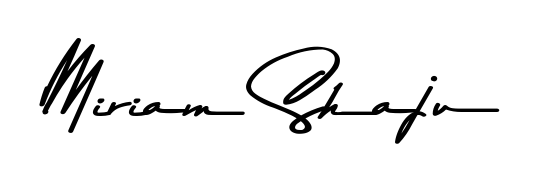 The best way (Asem Kandis PERSONAL USE) to make a short signature is to pick only two or three words in your name. For converting this name Miriam Shaju. Miriam Shaju signature style 9 images and pictures png