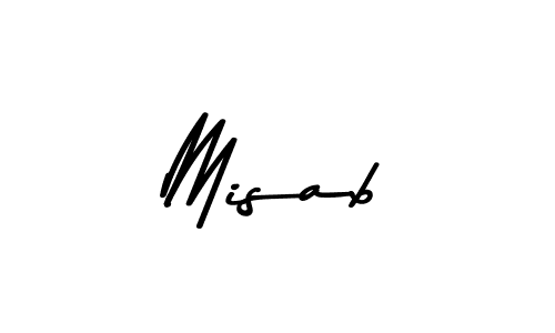 Create a beautiful signature design for name Misab. With this signature (Asem Kandis PERSONAL USE) fonts, you can make a handwritten signature for free. Misab signature style 9 images and pictures png
