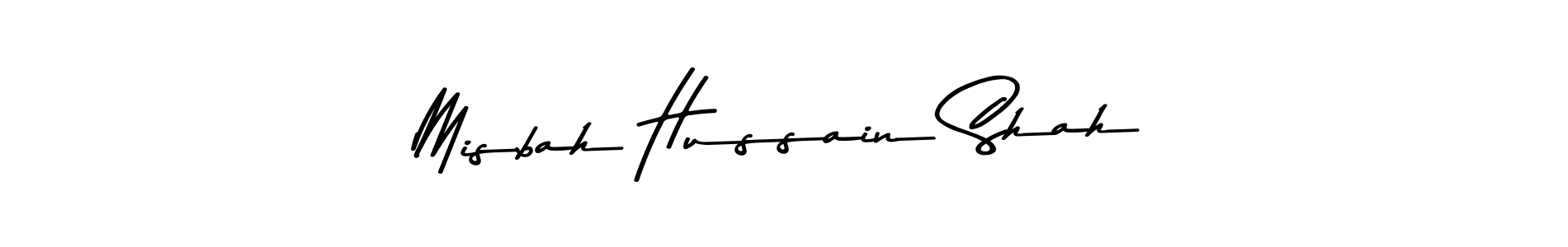 Make a beautiful signature design for name Misbah Hussain Shah. With this signature (Asem Kandis PERSONAL USE) style, you can create a handwritten signature for free. Misbah Hussain Shah signature style 9 images and pictures png