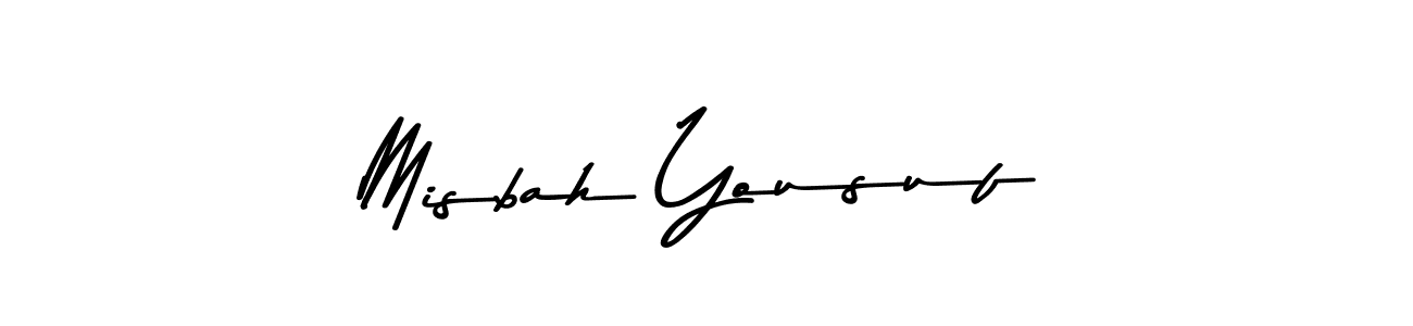 Use a signature maker to create a handwritten signature online. With this signature software, you can design (Asem Kandis PERSONAL USE) your own signature for name Misbah Yousuf. Misbah Yousuf signature style 9 images and pictures png