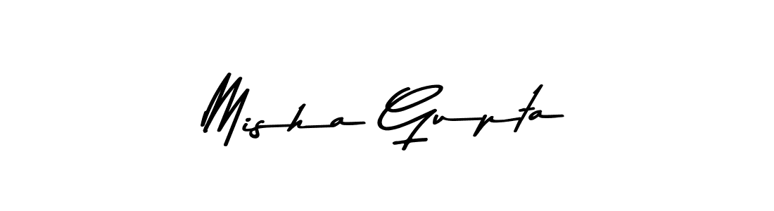 Create a beautiful signature design for name Misha Gupta. With this signature (Asem Kandis PERSONAL USE) fonts, you can make a handwritten signature for free. Misha Gupta signature style 9 images and pictures png