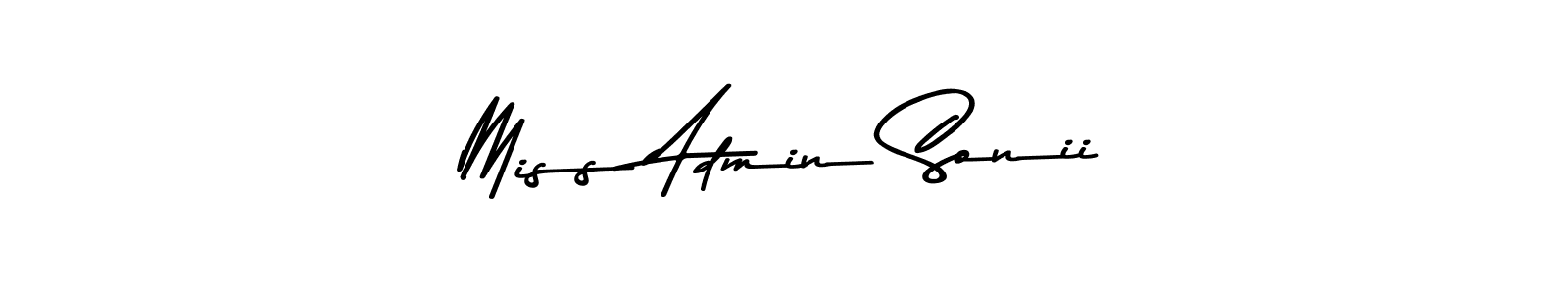 How to make Miss Admin Sonii name signature. Use Asem Kandis PERSONAL USE style for creating short signs online. This is the latest handwritten sign. Miss Admin Sonii signature style 9 images and pictures png