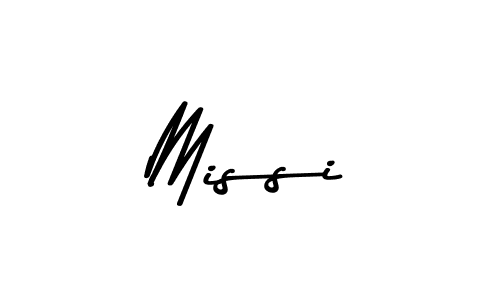 Create a beautiful signature design for name Missi. With this signature (Asem Kandis PERSONAL USE) fonts, you can make a handwritten signature for free. Missi signature style 9 images and pictures png