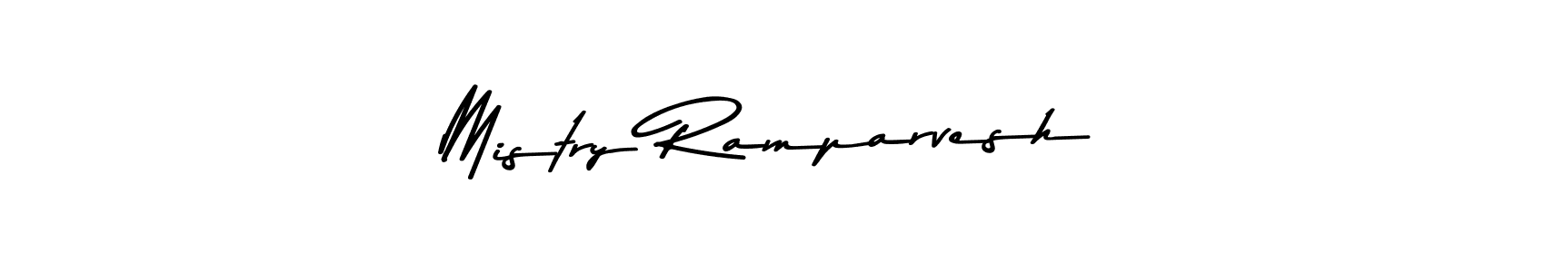 Make a beautiful signature design for name Mistry Ramparvesh. With this signature (Asem Kandis PERSONAL USE) style, you can create a handwritten signature for free. Mistry Ramparvesh signature style 9 images and pictures png