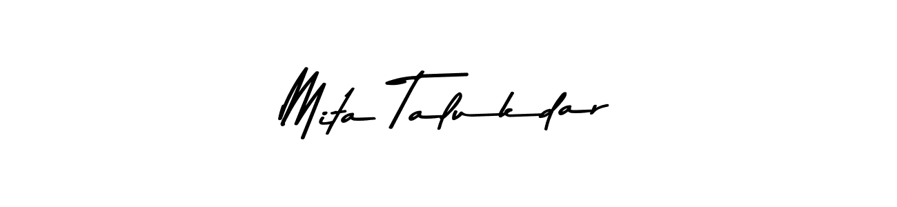 Create a beautiful signature design for name Mita Talukdar. With this signature (Asem Kandis PERSONAL USE) fonts, you can make a handwritten signature for free. Mita Talukdar signature style 9 images and pictures png