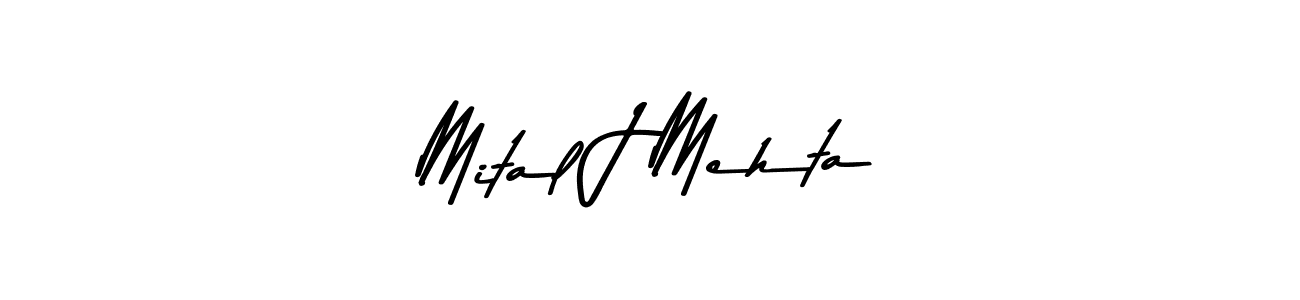 How to make Mital J Mehta name signature. Use Asem Kandis PERSONAL USE style for creating short signs online. This is the latest handwritten sign. Mital J Mehta signature style 9 images and pictures png
