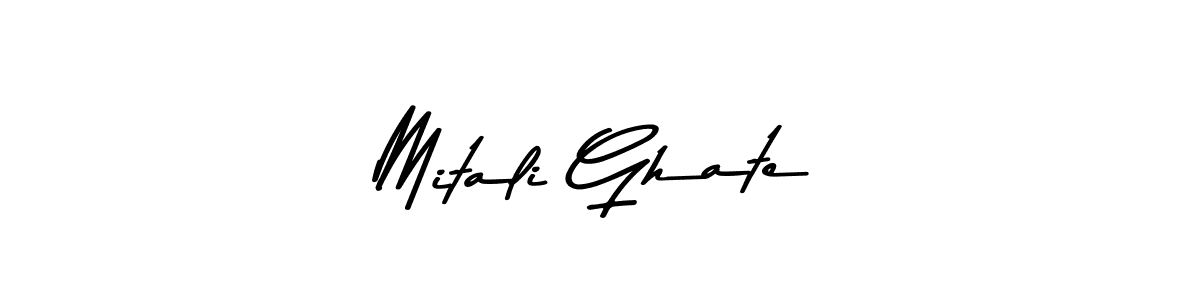 How to make Mitali Ghate name signature. Use Asem Kandis PERSONAL USE style for creating short signs online. This is the latest handwritten sign. Mitali Ghate signature style 9 images and pictures png