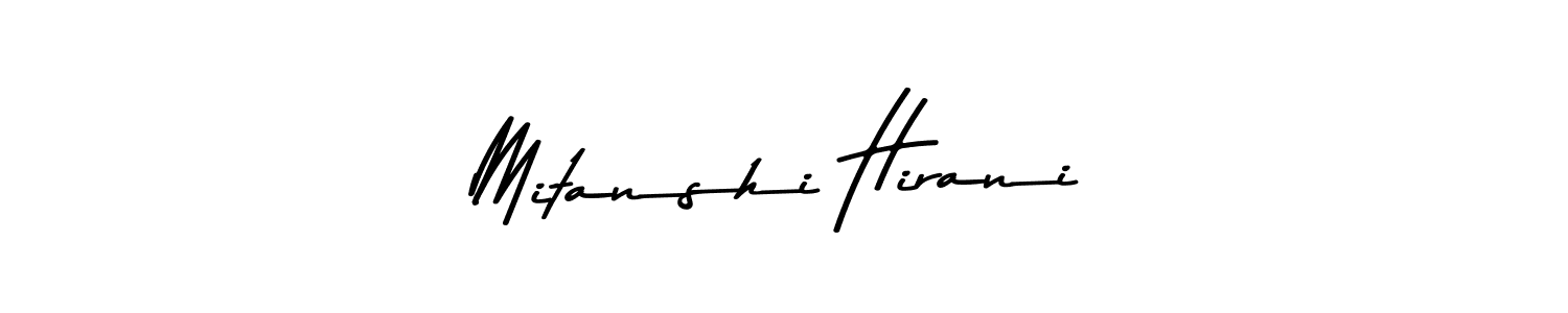 How to make Mitanshi Hirani signature? Asem Kandis PERSONAL USE is a professional autograph style. Create handwritten signature for Mitanshi Hirani name. Mitanshi Hirani signature style 9 images and pictures png