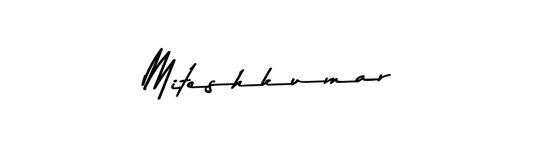 Create a beautiful signature design for name Miteshkumar. With this signature (Asem Kandis PERSONAL USE) fonts, you can make a handwritten signature for free. Miteshkumar signature style 9 images and pictures png