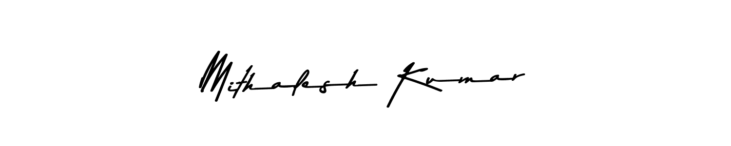 How to make Mithalesh Kumar name signature. Use Asem Kandis PERSONAL USE style for creating short signs online. This is the latest handwritten sign. Mithalesh Kumar signature style 9 images and pictures png