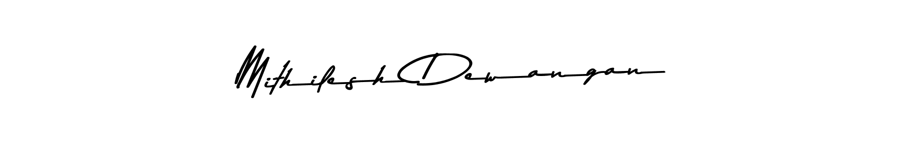 How to make Mithilesh Dewangan name signature. Use Asem Kandis PERSONAL USE style for creating short signs online. This is the latest handwritten sign. Mithilesh Dewangan signature style 9 images and pictures png