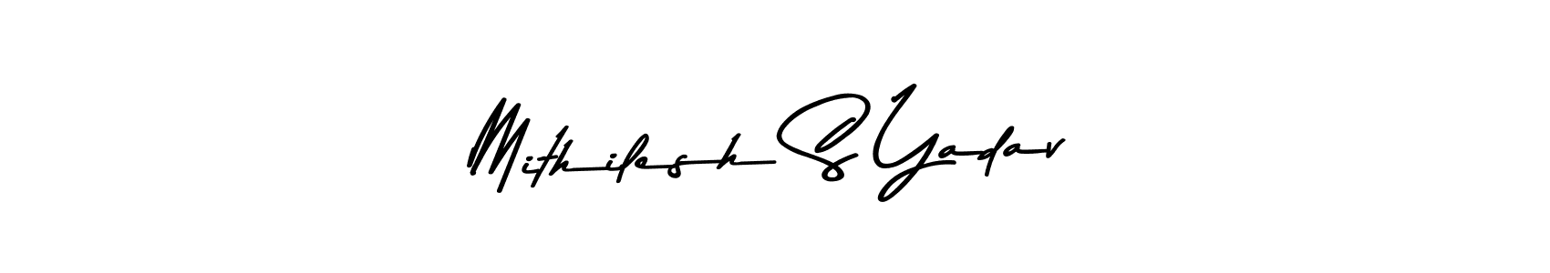 How to make Mithilesh S Yadav name signature. Use Asem Kandis PERSONAL USE style for creating short signs online. This is the latest handwritten sign. Mithilesh S Yadav signature style 9 images and pictures png