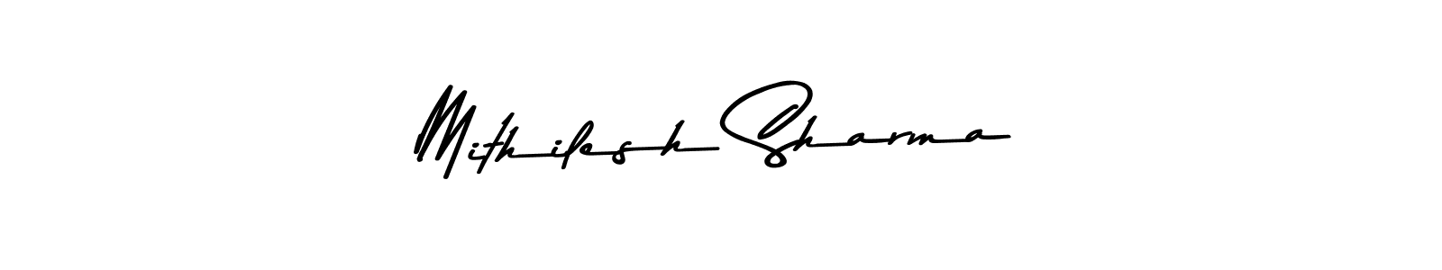 How to make Mithilesh Sharma name signature. Use Asem Kandis PERSONAL USE style for creating short signs online. This is the latest handwritten sign. Mithilesh Sharma signature style 9 images and pictures png