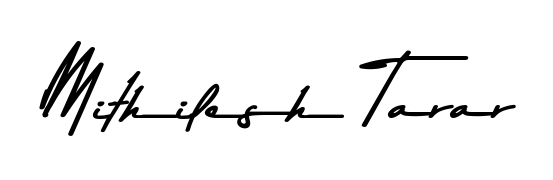 Create your official email sign-off with Mithilesh Tarar name in Asem Kandis PERSONAL USE style. Crisp, clean, and perfectly legible across all screens. Mithilesh Tarar signature style 9 images and pictures png