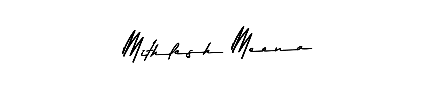 Create a beautiful signature design for name Mithlesh Meena. With this signature (Asem Kandis PERSONAL USE) fonts, you can make a handwritten signature for free. Mithlesh Meena signature style 9 images and pictures png
