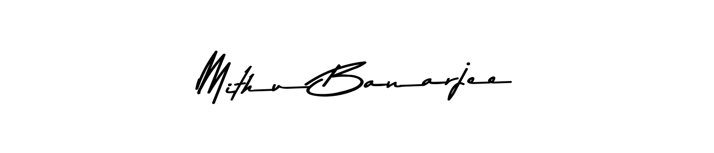 How to make Mithu Banarjee name signature. Use Asem Kandis PERSONAL USE style for creating short signs online. This is the latest handwritten sign. Mithu Banarjee signature style 9 images and pictures png