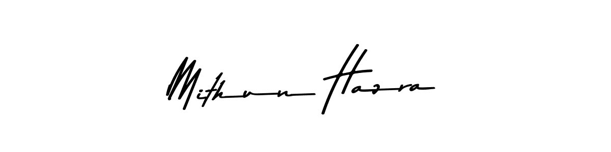 How to make Mithun Hazra name signature. Use Asem Kandis PERSONAL USE style for creating short signs online. This is the latest handwritten sign. Mithun Hazra signature style 9 images and pictures png