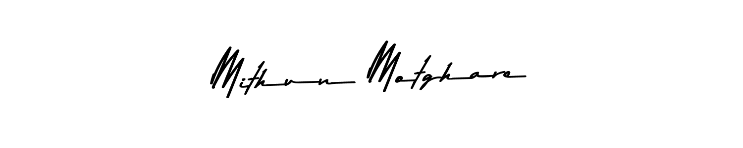 Create a beautiful signature design for name Mithun Motghare. With this signature (Asem Kandis PERSONAL USE) fonts, you can make a handwritten signature for free. Mithun Motghare signature style 9 images and pictures png