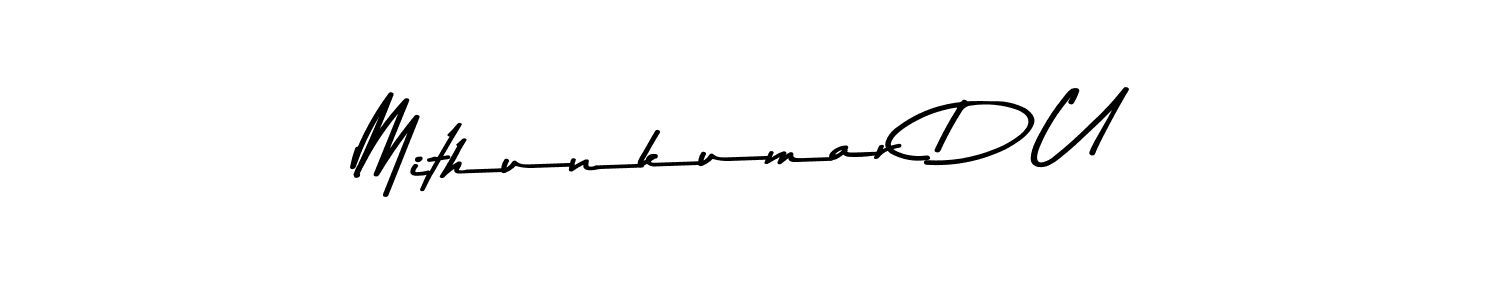 Design your own signature with our free online signature maker. With this signature software, you can create a handwritten (Asem Kandis PERSONAL USE) signature for name Mithunkumar D U. Mithunkumar D U signature style 9 images and pictures png