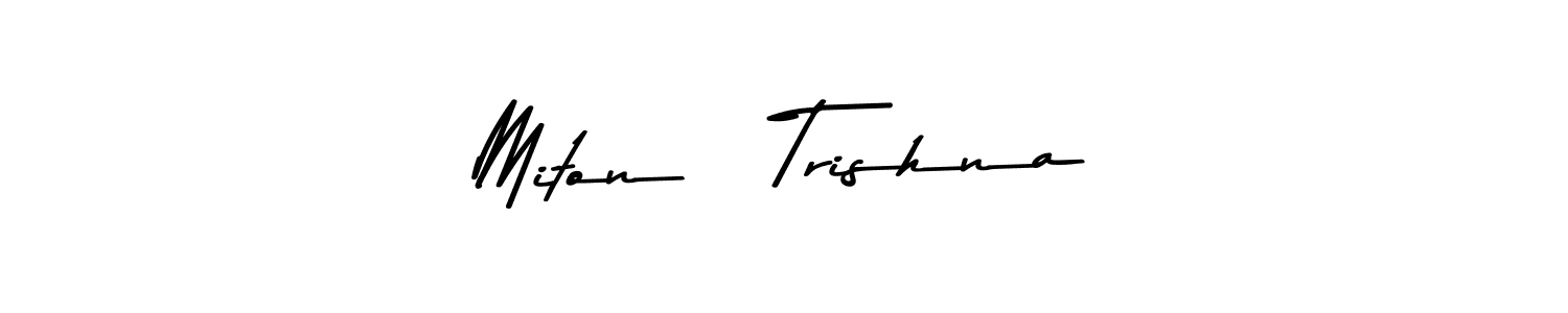 Use a signature maker to create a handwritten signature online. With this signature software, you can design (Asem Kandis PERSONAL USE) your own signature for name Miton   Trishna. Miton   Trishna signature style 9 images and pictures png