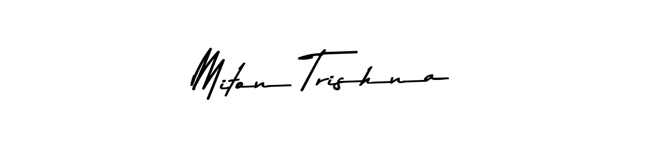 Similarly Asem Kandis PERSONAL USE is the best handwritten signature design. Signature creator online .You can use it as an online autograph creator for name Miton Trishna. Miton Trishna signature style 9 images and pictures png