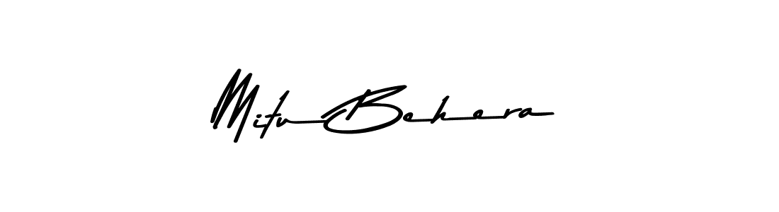 How to make Mitu Behera name signature. Use Asem Kandis PERSONAL USE style for creating short signs online. This is the latest handwritten sign. Mitu Behera signature style 9 images and pictures png