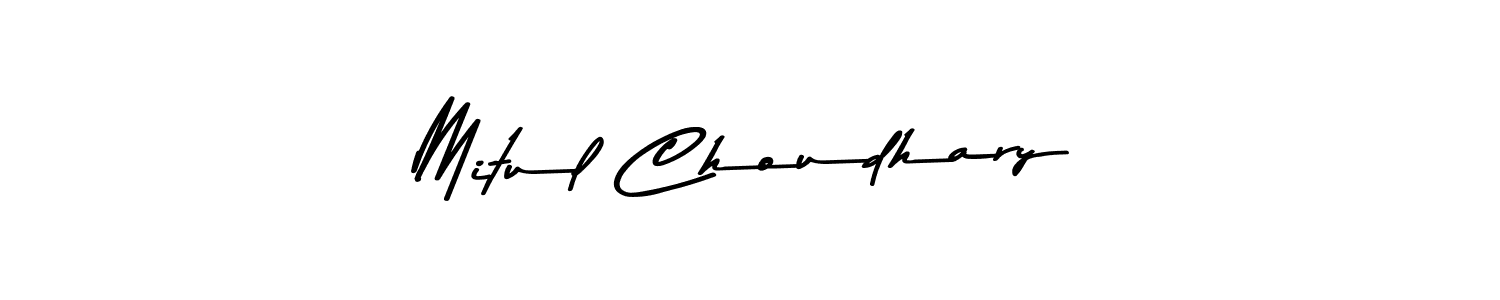 Create a beautiful signature design for name Mitul Choudhary. With this signature (Asem Kandis PERSONAL USE) fonts, you can make a handwritten signature for free. Mitul Choudhary signature style 9 images and pictures png