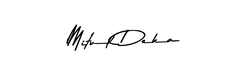 How to make Mitul Deka name signature. Use Asem Kandis PERSONAL USE style for creating short signs online. This is the latest handwritten sign. Mitul Deka signature style 9 images and pictures png