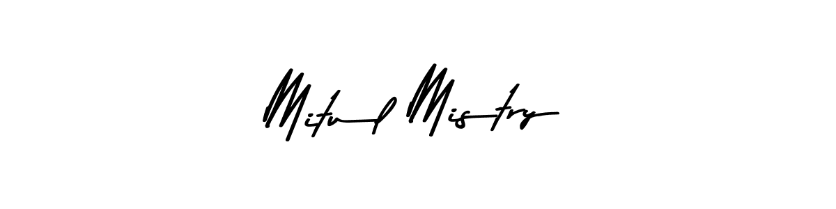 Mitul Mistry stylish signature style. Best Handwritten Sign (Asem Kandis PERSONAL USE) for my name. Handwritten Signature Collection Ideas for my name Mitul Mistry. Mitul Mistry signature style 9 images and pictures png