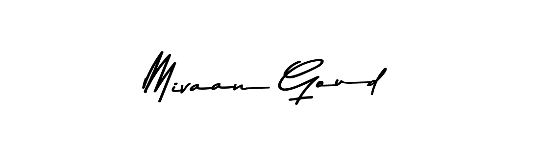 How to make Mivaan Goud name signature. Use Asem Kandis PERSONAL USE style for creating short signs online. This is the latest handwritten sign. Mivaan Goud signature style 9 images and pictures png