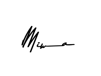 Make a beautiful signature design for name Miwa. With this signature (Asem Kandis PERSONAL USE) style, you can create a handwritten signature for free. Miwa signature style 9 images and pictures png