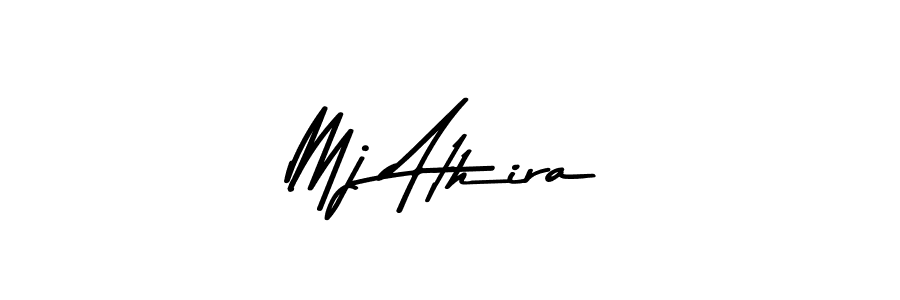 How to make Mj Athira name signature. Use Asem Kandis PERSONAL USE style for creating short signs online. This is the latest handwritten sign. Mj Athira signature style 9 images and pictures png