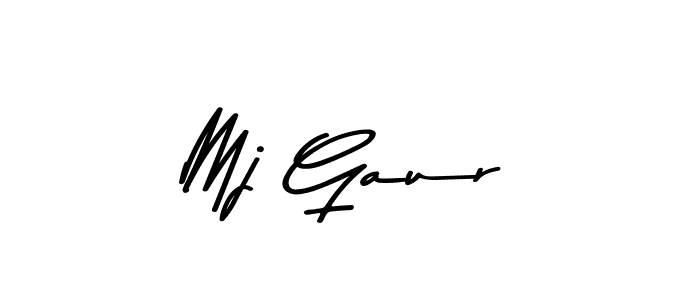 How to make Mj Gaur name signature. Use Asem Kandis PERSONAL USE style for creating short signs online. This is the latest handwritten sign. Mj Gaur signature style 9 images and pictures png