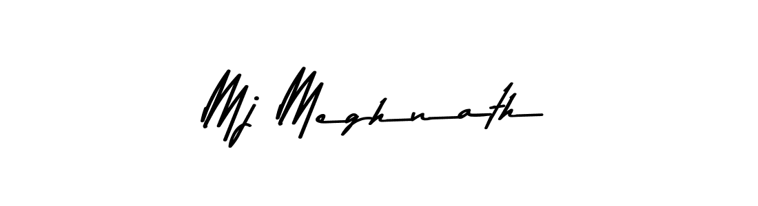 Create a beautiful signature design for name Mj Meghnath. With this signature (Asem Kandis PERSONAL USE) fonts, you can make a handwritten signature for free. Mj Meghnath signature style 9 images and pictures png