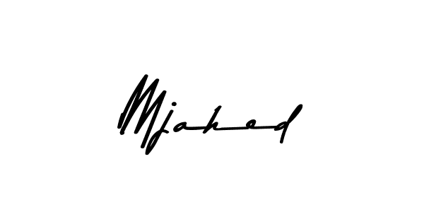 How to make Mjahed name signature. Use Asem Kandis PERSONAL USE style for creating short signs online. This is the latest handwritten sign. Mjahed signature style 9 images and pictures png
