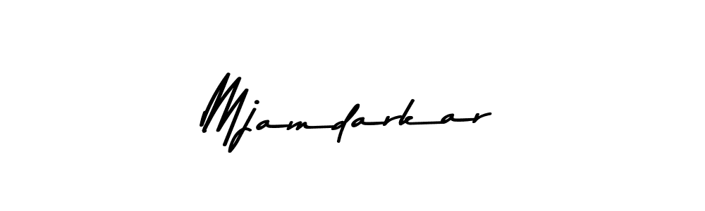 Create a beautiful signature design for name Mjamdarkar. With this signature (Asem Kandis PERSONAL USE) fonts, you can make a handwritten signature for free. Mjamdarkar signature style 9 images and pictures png