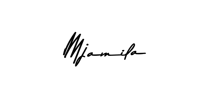 How to make Mjamila name signature. Use Asem Kandis PERSONAL USE style for creating short signs online. This is the latest handwritten sign. Mjamila signature style 9 images and pictures png