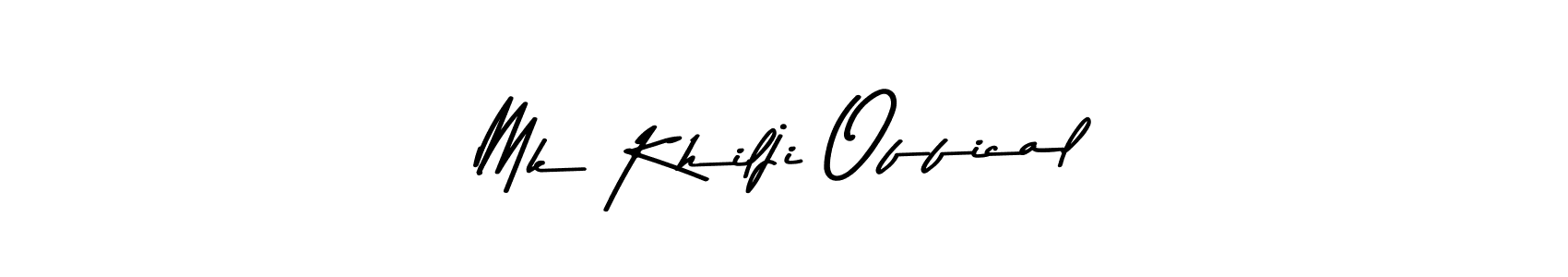 The best way (Asem Kandis PERSONAL USE) to make a short signature is to pick only two or three words in your name. The name Mk Khilji Offical include a total of six letters. For converting this name. Mk Khilji Offical signature style 9 images and pictures png