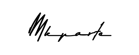A sleek calligraphic signature for name Mkparte utilizing Asem Kandis PERSONAL USE styling. Great for adding personal signatures to photos and art. Mkparte signature style 9 images and pictures png